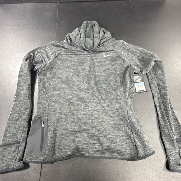 NWT Nike Women’s Medium Therma Dri-fit Running Long Sleeve Turtleneck Top Gray - Picture 1 of 8